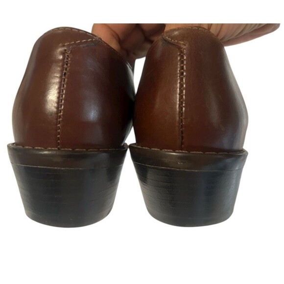 Wild Pair Vintage Brown Leather Women’s 8.5B Western Mules Booties Pointed Y2K - Picture 9 of 11